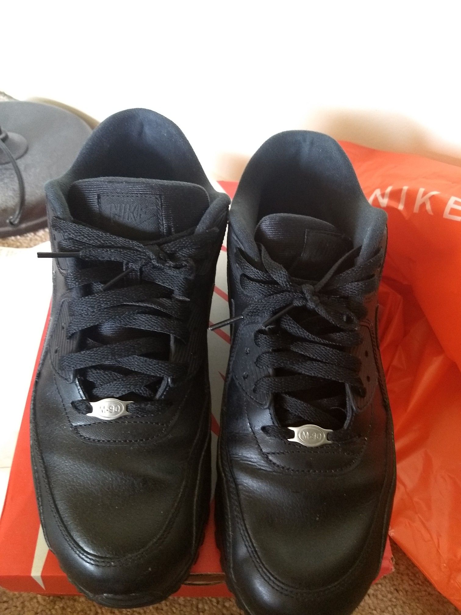Nike air Max 90 black leather men's 11