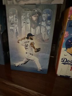Clayton Kershaw #22 Dodgers Art Print Canvas