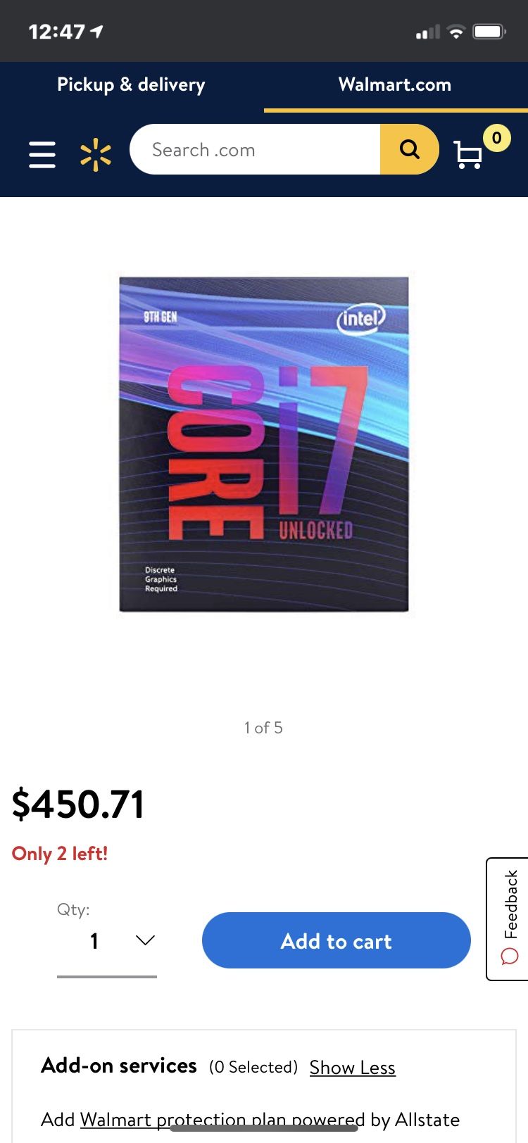 Intel - Core i7-9700K 9th Generation 8-Core - 8-Thread 3.6 GHz (4.9 GHz Turbo) Socket LGA 1151 Unlocked Desktop Processor