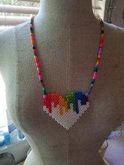 Rainbow Diamond Rave Kandi Necklace