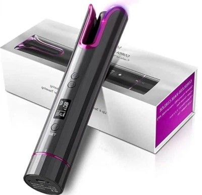 MDJ-808 Cordless Auto Rotating Hair Curler USB Rechargeable Curling LCD Display