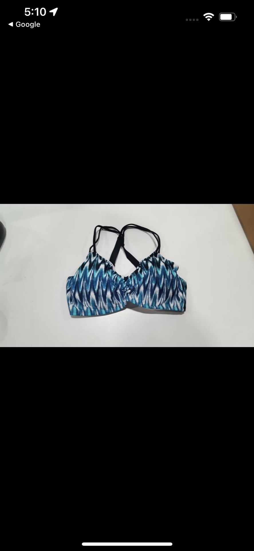 Coastal Blue Women's Bra-Sized Double Strap Underwire Bikini Top, 40B/C