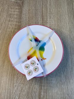 New Easter 4ct Glass Serving Plates $10