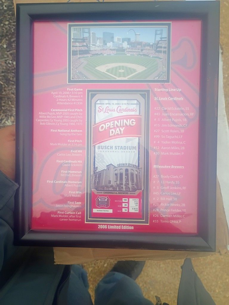 2006 ST. LOUIS CARDINALS SEASON TICKET HOLDER BUSCH STADIUM OPENING DAY PRINT