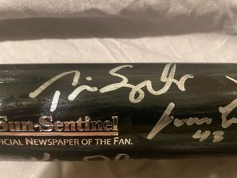 Autographed Florida, Marlins, World Series bat