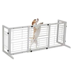 Freestanding Adjustable Wood Pet Gate