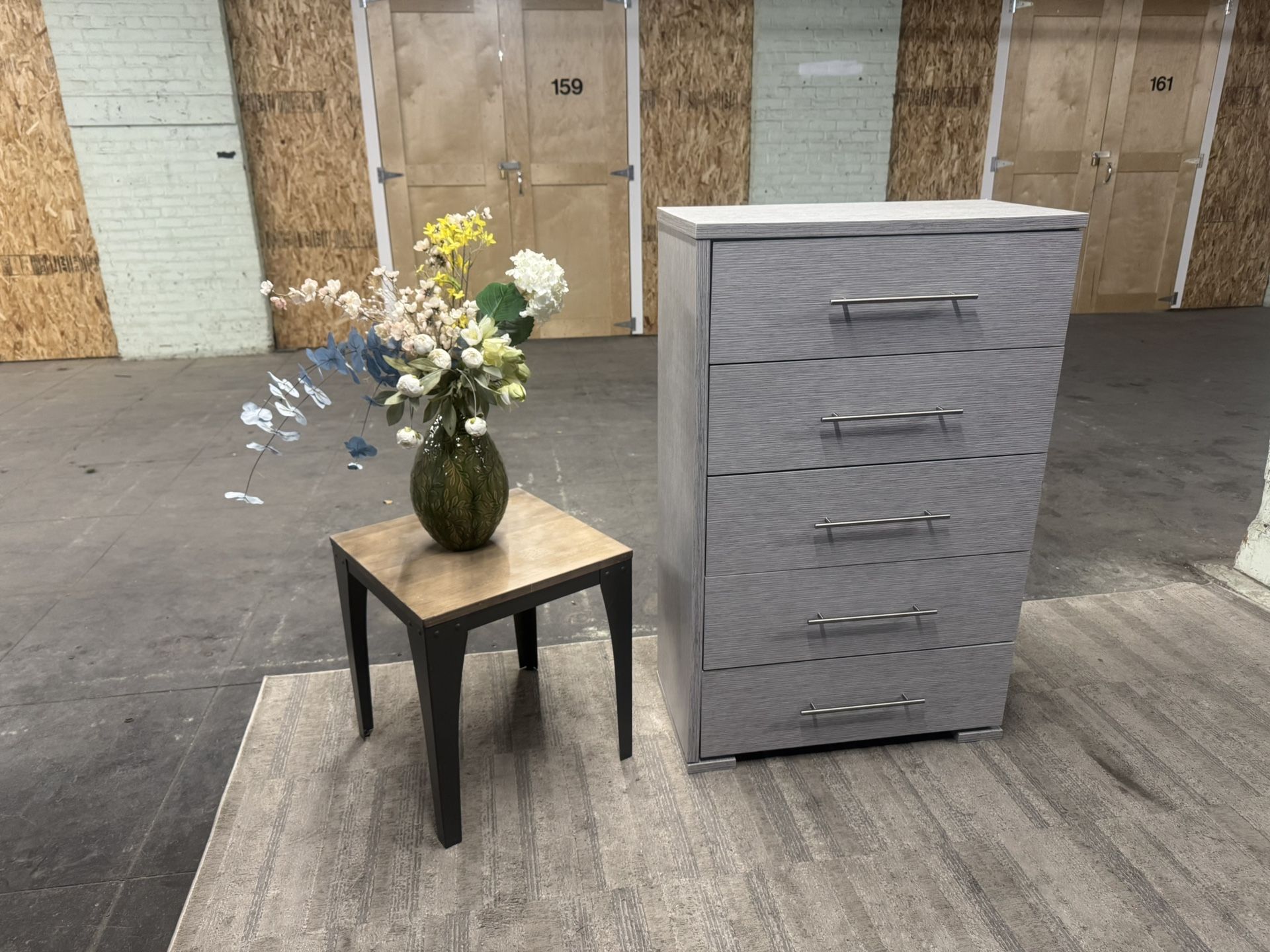 Modern Light Gray Textured Dresser