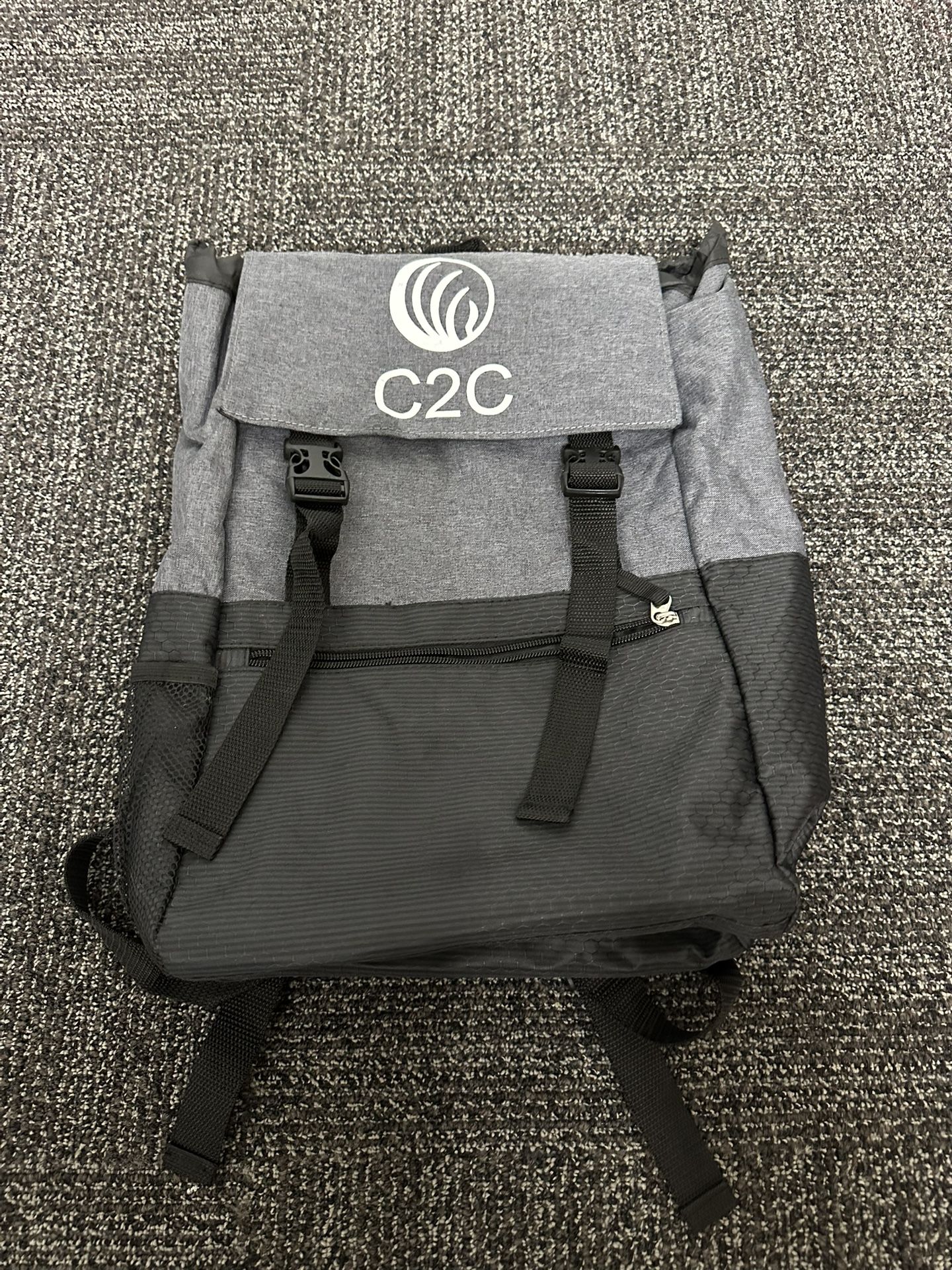 C2C gray and black backpack