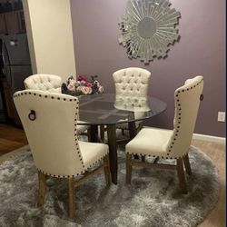 Dining Table With 4 Upholstered Chairs 