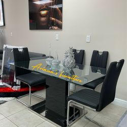 5 Pcs Dining Table Set 59x35