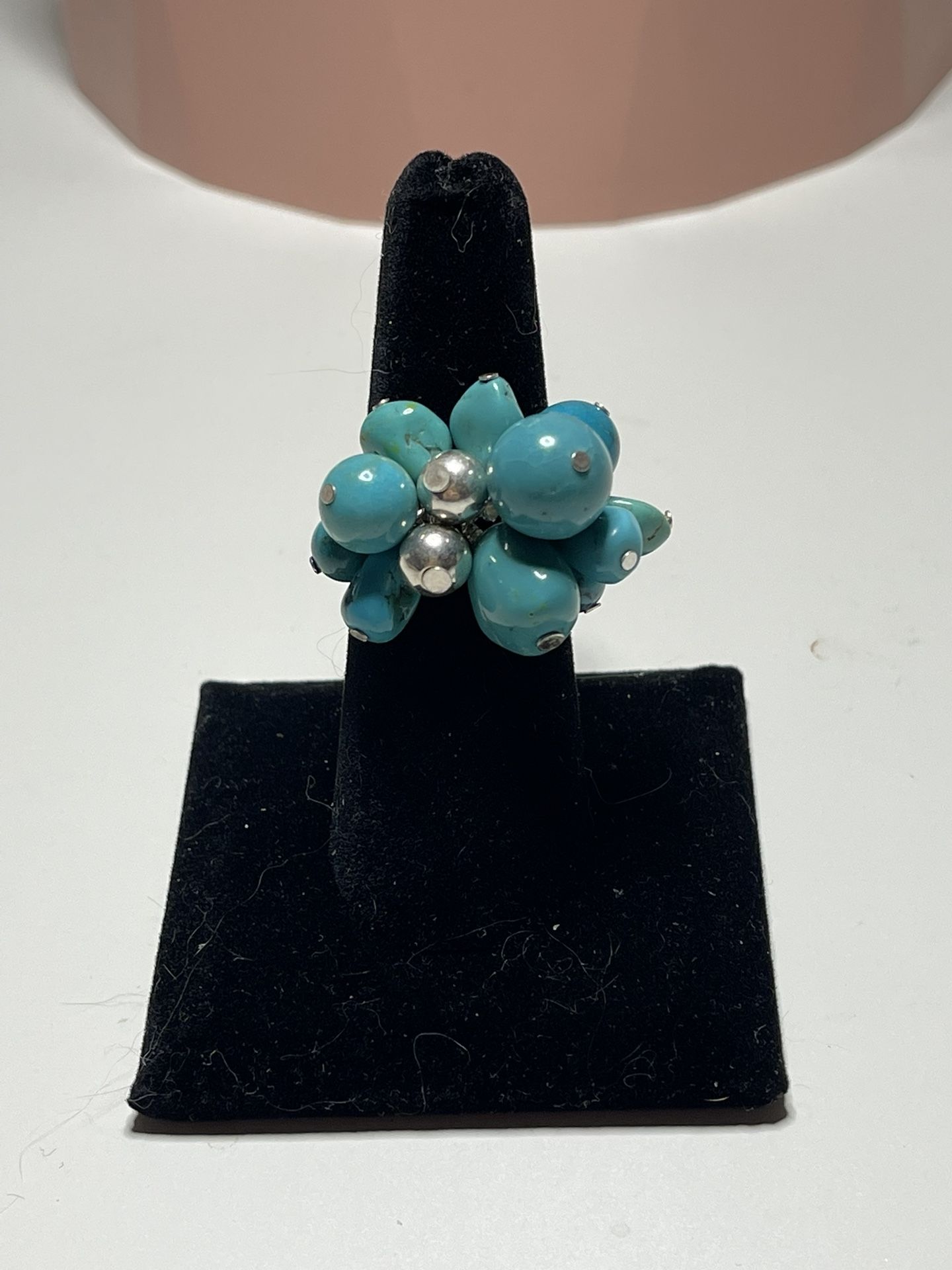 Clustered Turquoise Beaded Ring