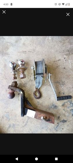 Trailer hitch, 3 balls and wench for boat trailer