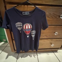 Karen Scott hot air balloon t-shirt Size Petite M