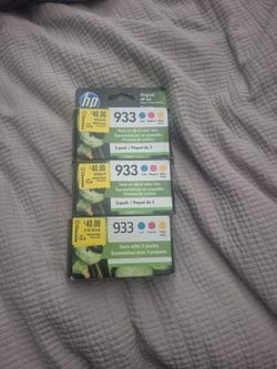 933 ink cartridge 3 boxs 3 packs hp