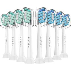Replacement Toothbrush Heads Compatible with Philips Sonicare and More Click-on Handles 8 Pack White