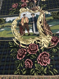 Vintage “Golfers” Throw Blanket