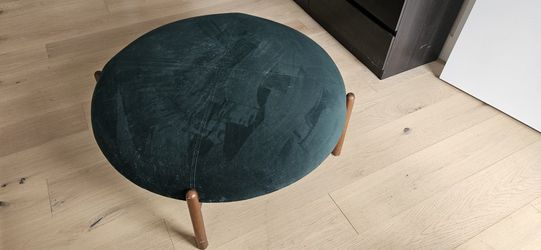 Round Green Ottoman Footstool
