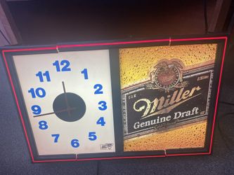 Vintage 1990’s Miller Genuine Draft Lighted Clock