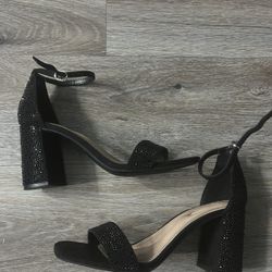 Black rhinestone heels 
