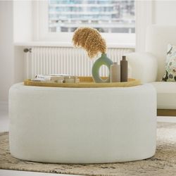 40in Round Storage Coffee Table NEW 