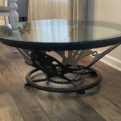 Metal & Glass coffee or patio table