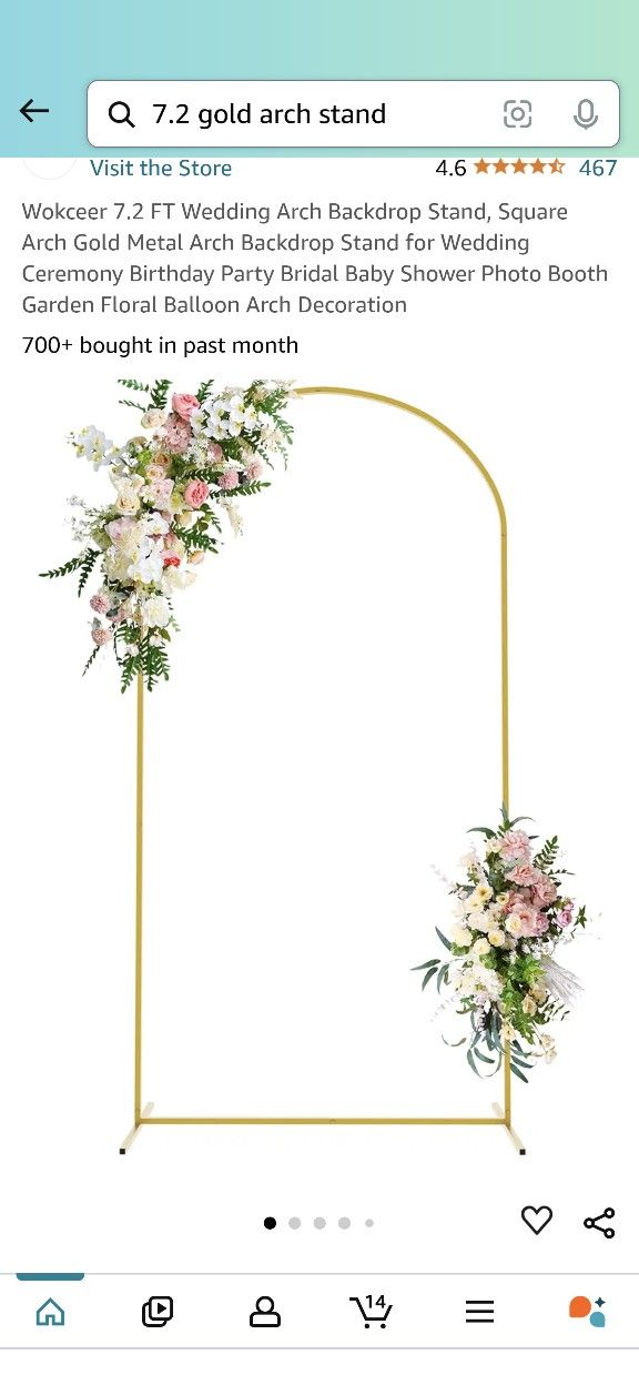 Brand New 7.2' Gold Wedding Arch