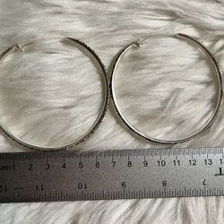 Large 925 Silver Hoop Earrings 