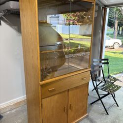 Vintage China Cabinet With Drawer 