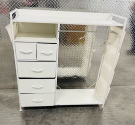 Dresser w/ Fabric Drawers & Hanging Rack - Power Strip $80 - Good Condition