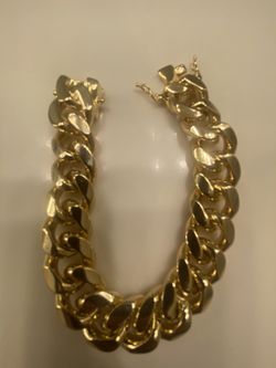 Gold Cuban Link Bracelet 