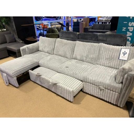 Gray single sofa with convertible pullout sleeper bed
