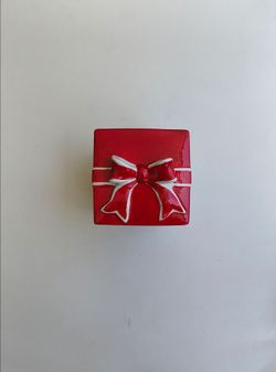 ceramic red gift box Christmas