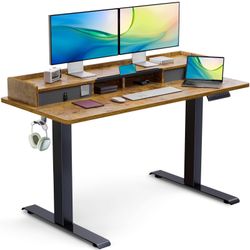 TOTNZ ELECTRIC STANDING DESK WITH DOUBLE DRAWERS 48 X 24 - Black