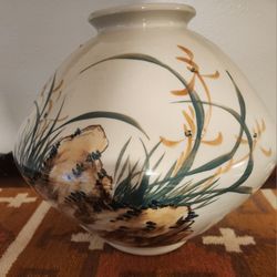 Large Handpainted Japanese Bowl/ Vase