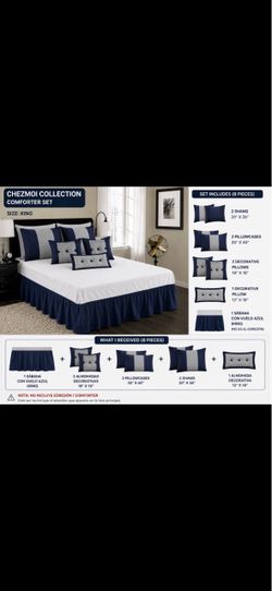 Chezmoi Collection King Bed Set 7Pieces