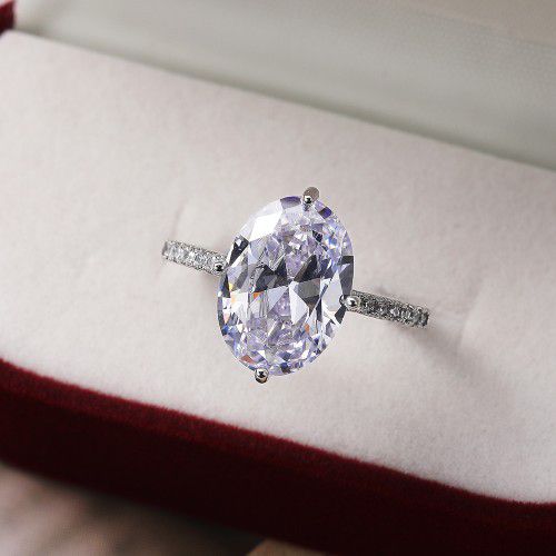 Crystal Pure Oval Thin Anillos Dainty Fashion Ring for Women, K816