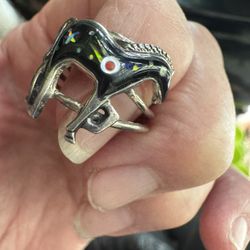 Sterling Inlaid Horse Ring
