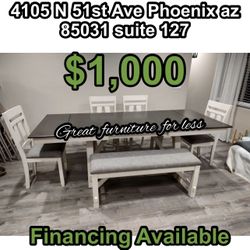 Dining Table Set 4 Chair Bench And Table Brand New