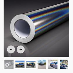 Rainbow Laser Grey Car Vinyl Wrap 