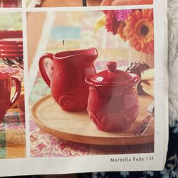 Princess House Azucarera Y Cremera Marbella Roja 