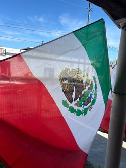 Mexico flags with poles