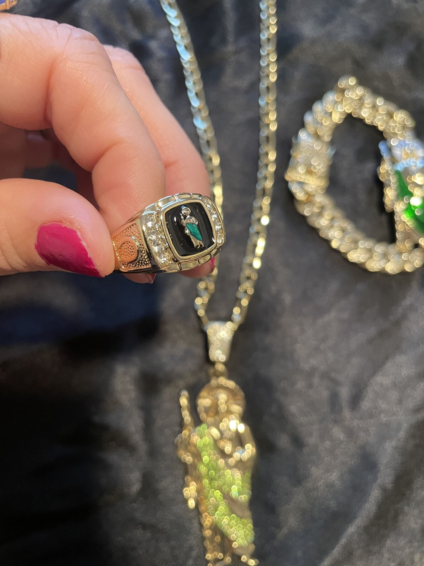 San Judas Saint Set Necklace Ring & Bracelet 