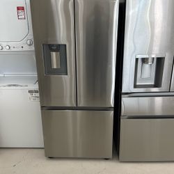22 cu. ft. Standard Depth 3-Door French Door Smart Refrigerator in Fingerprint Resistant Stainless Steel with Dispenser