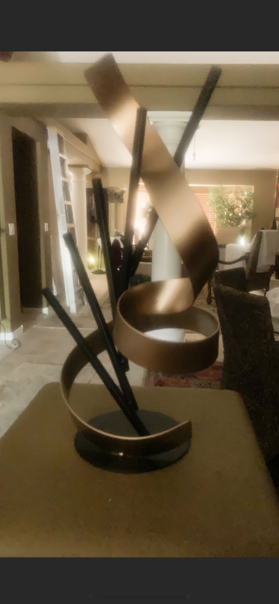 Handmade 2 1/2 foot metallic modern sculpture
