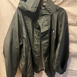 Carhartt Rain Coat Mens 2XL XXL Green PVC Waterproof Surrey Hooded Jacket C64GRN