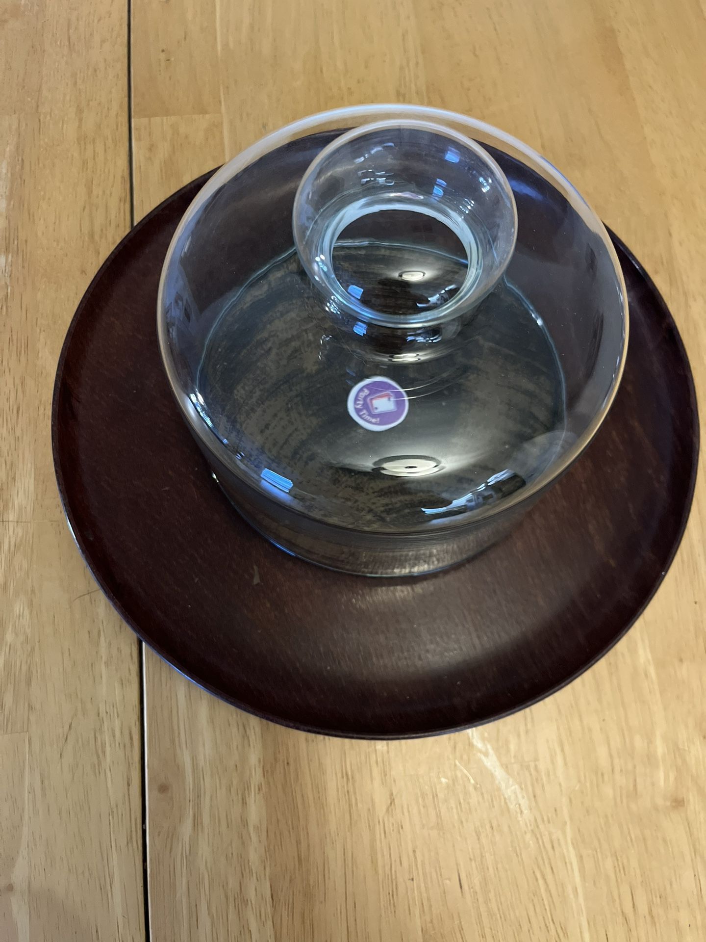 Glass & Wood Cheese Set