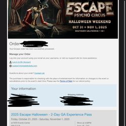 Escape Saturday Ticket (wristband)