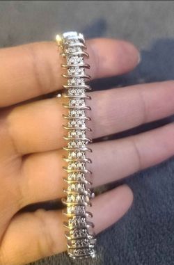 Silver Tennis Bracelet with Crystal Stones