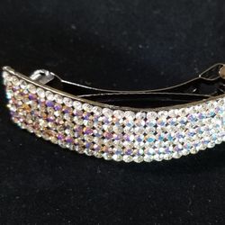 Rhinestones Snap Crystal Hair Clips Very Sturdy 4"×1" 