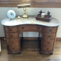Vintage Vanity / Desk W/ Glass Top $225 OBO!